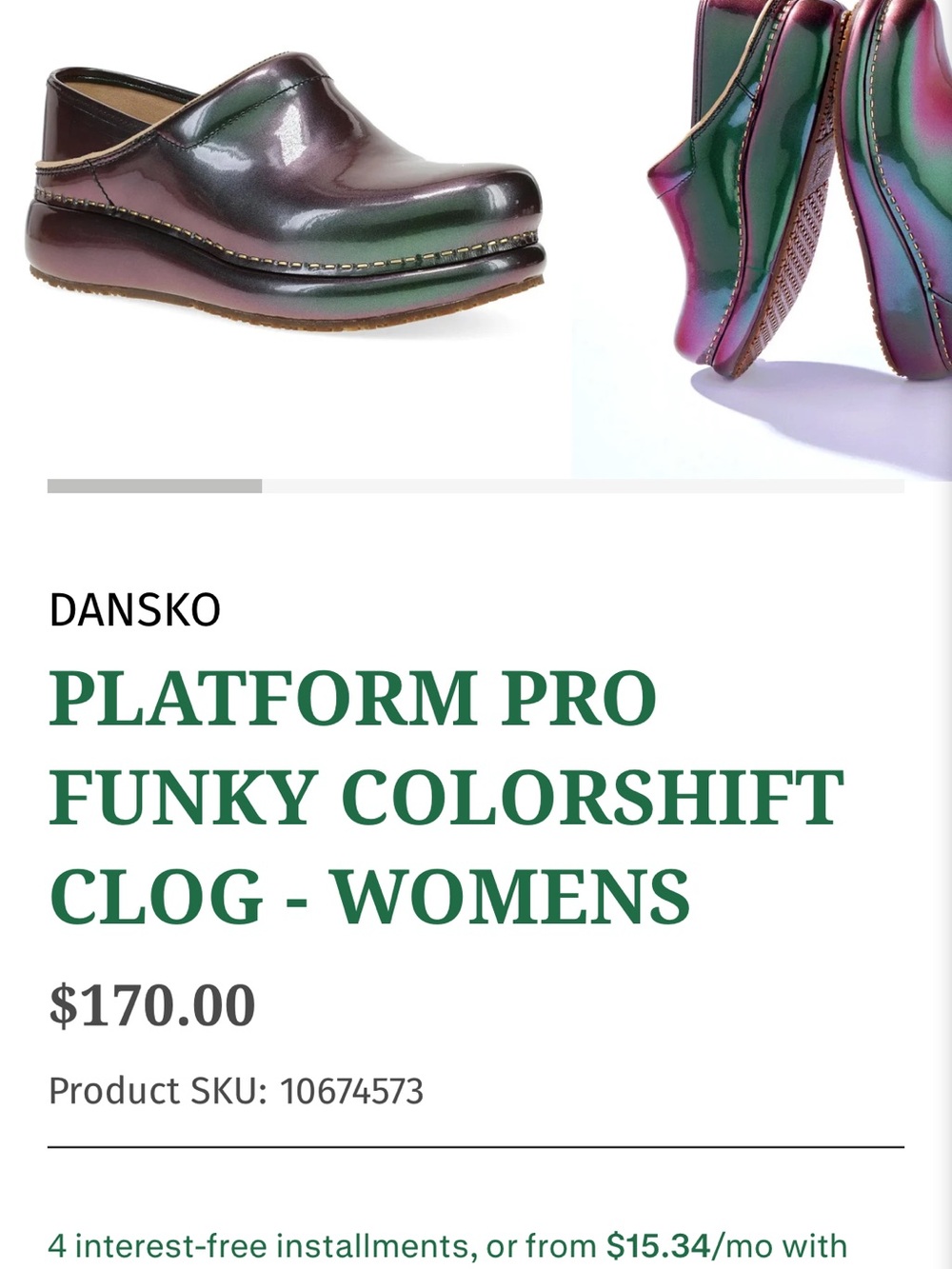 Dansko Iridescent Black -Purple Platform Clog- SPECIAL ADDITION & OUT OF STOCK